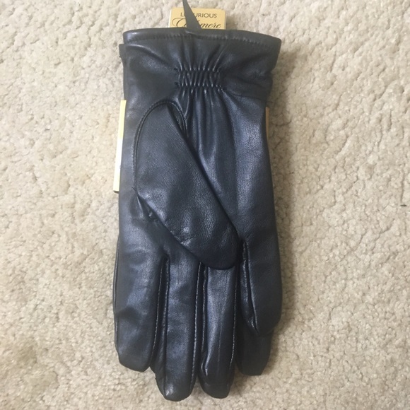 NWT ISO Leather Gloves Cashmere Lining Warm Medium - Picture 3 of 9